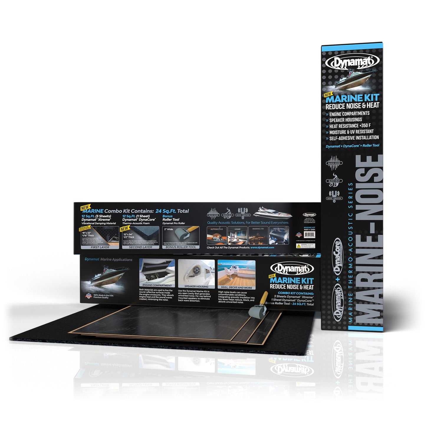 Marine boat engine noise and heat