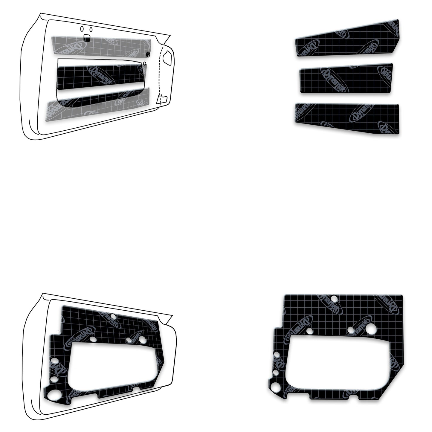 2021+ Ford Bronco 4-Door Custom Cut Sound Deadening Door Kit