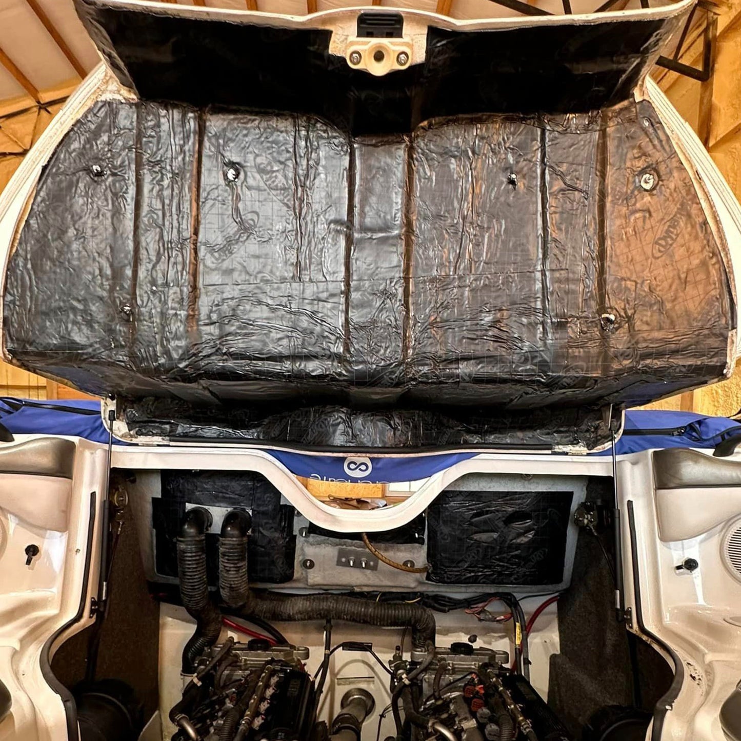 Marine boat engine noise and heat