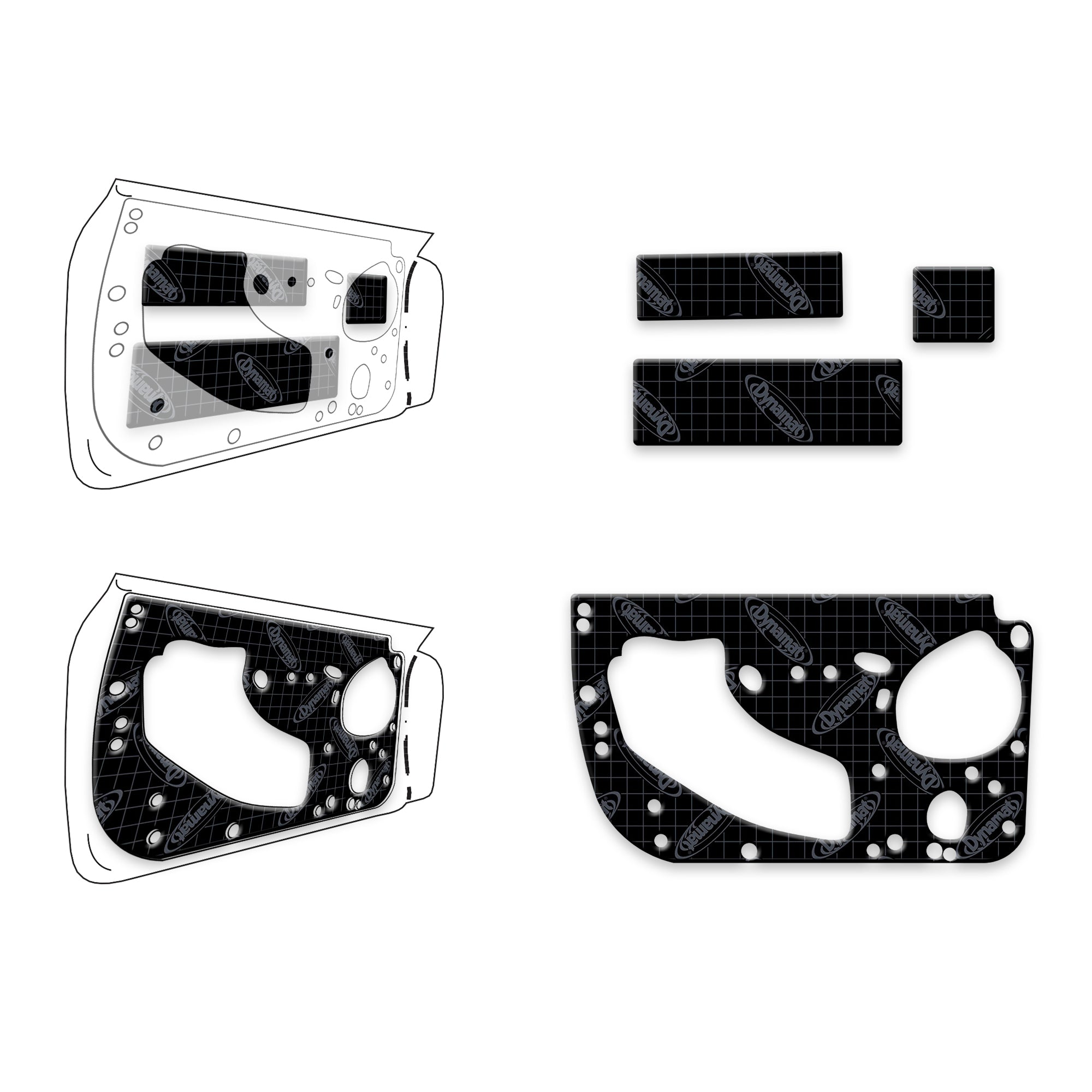 fanatic DUAL154 tnt150cmより100g軽量 2021+ Ford F-150 Custom Cut Sound Deadening 4-Doors Kit - XFO F14