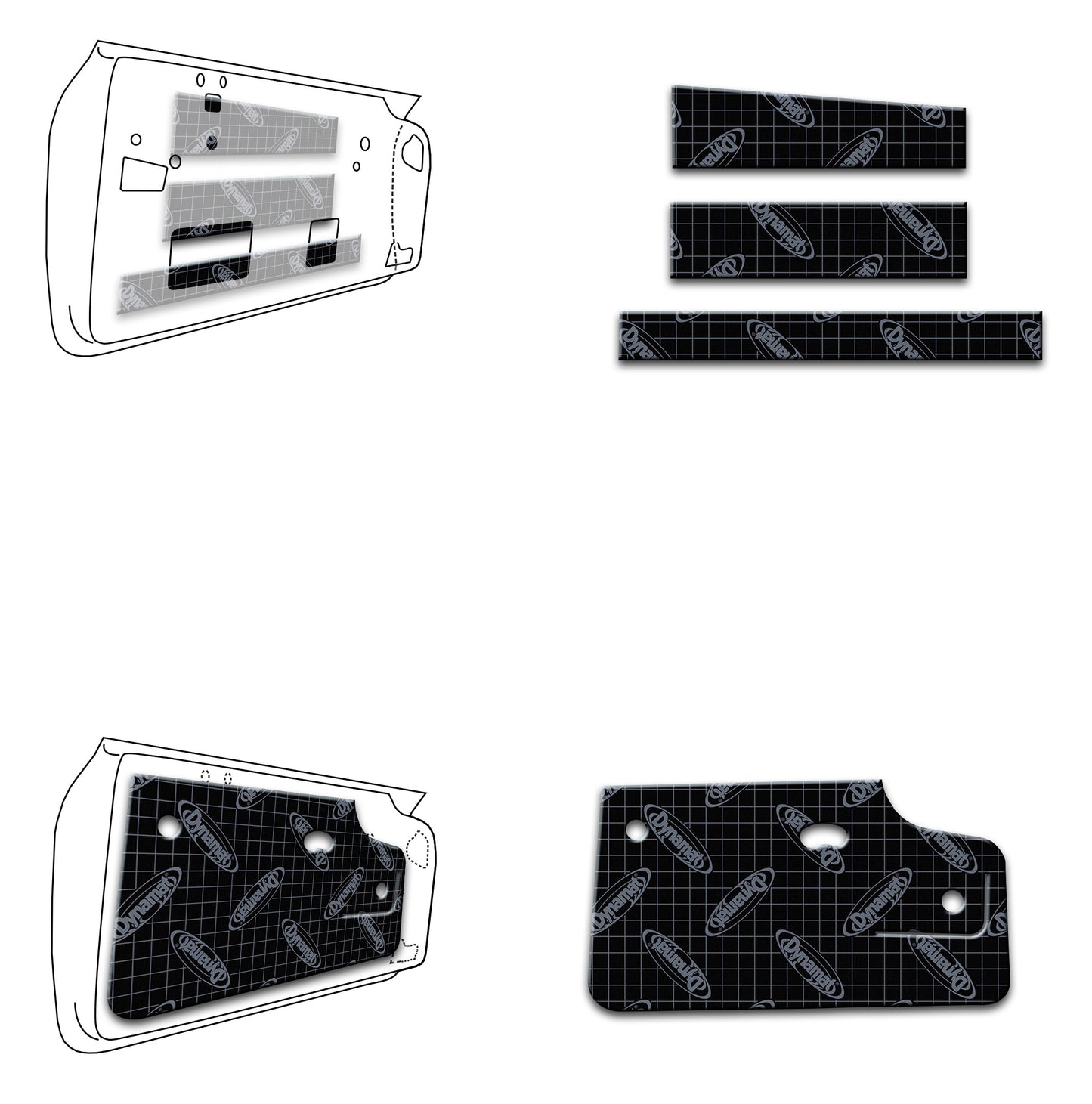 1956-62 Corvette Dynamat Sound Deadening Custom Cut Door Kit - XGM C1 D